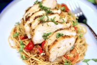 Grilled Chicken Spaghetti Recipe with Smoky Garlic Sauce