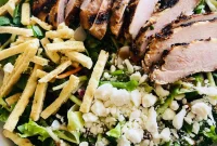 Mediterranean Grilled Chicken Salad with Lemon Herb Dressing