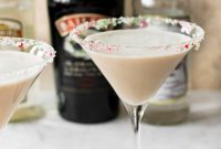 Chocolate Peppermint Martini with Crushed Candy Cane Rim