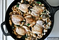 Garlic Chicken Skillet with Kale and Chickpeas