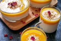 Mahalabia with Fresh Mango: Creamy Middle Eastern Milk Pudding Recipe
