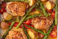 Crispy Herb-Roasted Chicken Thigh Tray Bake with Vegetables