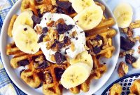 Crispy Banana Bread Waffles with Maple Butter