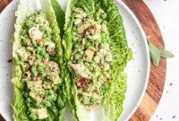 Pesto Chicken Lettuce Wraps with Sun-Dried Tomatoes & Mozzarella
