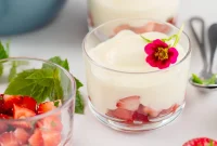 Lemon-Lime Citrus Mousse with Macerated Strawberries