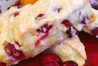 Cranberry Orange Scones Recipe with Zesty Glaze