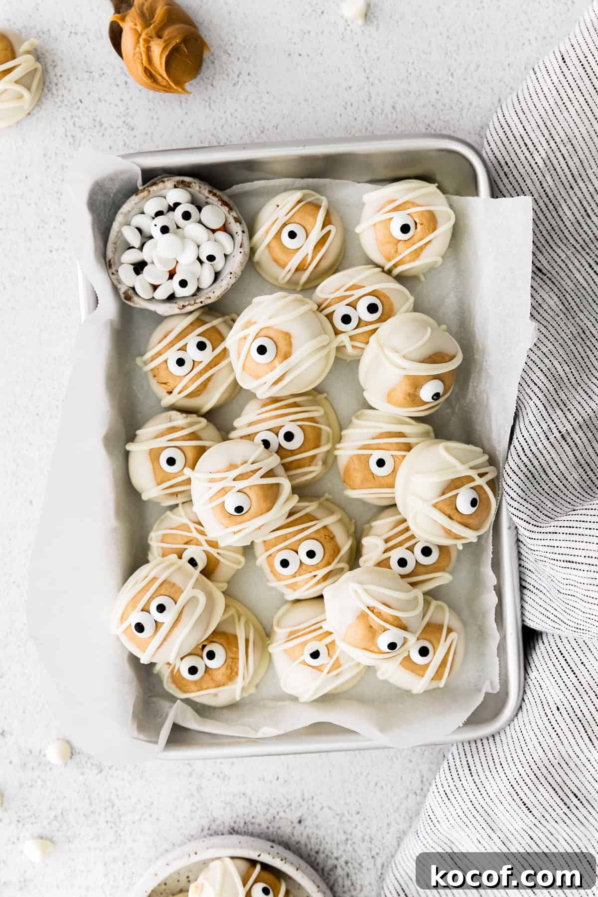 Spooky Halloween Monster Cookie Recipe for Party Treats 17 Halloween White Chocolate Buckeyes