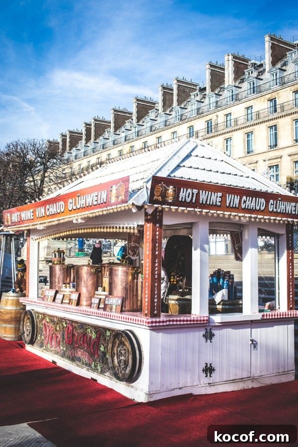 chalet at the Paris Christmas market in the Tuileries Gardens