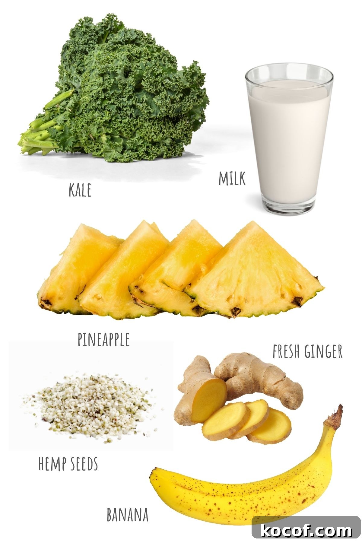 Kale and Pineapple Smoothie for Energy and Glow 3 Kale Pineapple Smoothie ingredients