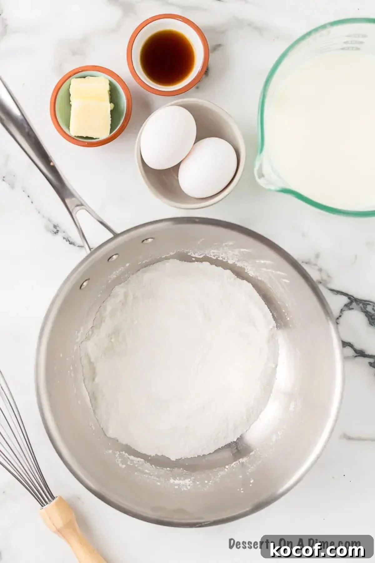 Sugar, cornstarch and salt in medium saucepan.