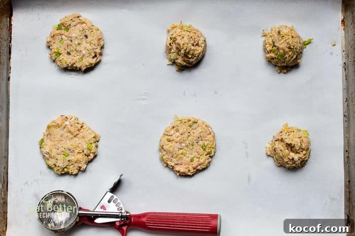 Crispy Baked Tuna Patties with Lemon Herb Sauce 5 Form patties