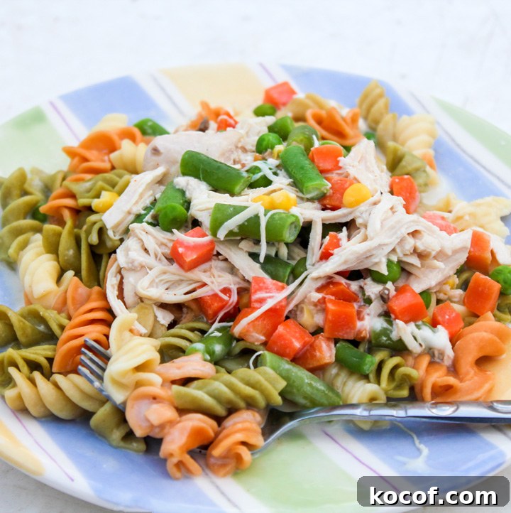 Slow Cooker Garlic Chicken and Veggie Alfredo Pasta Slow Cooker Garlic Chicken and Veggie Alfredo Pasta