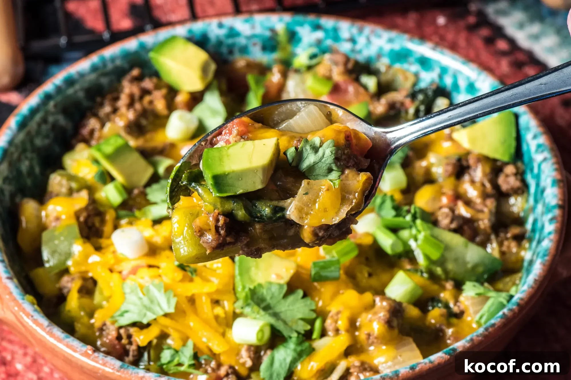 Southwest Burrito Bowl Recipe with Cilantro Lime Rice and Salsa 4 Burrito bowl closeup