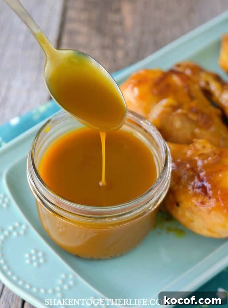 These Grilled Honey Mustard Drumsticks get their glorious sticky glaze from this 3 ingredient homemade honey mustard sauce!