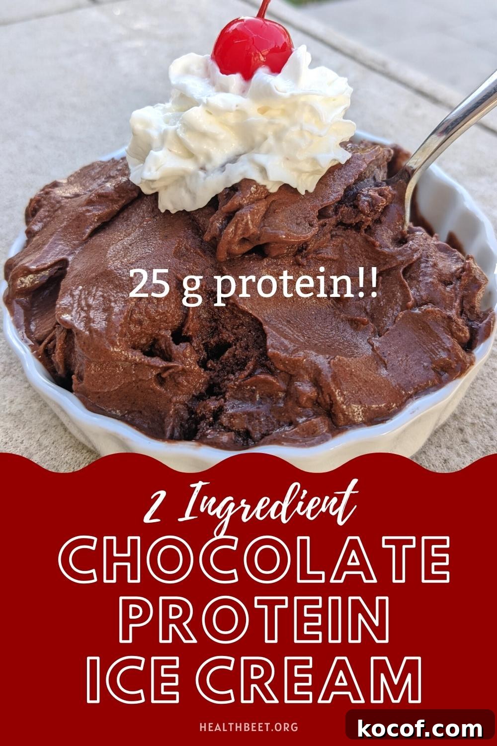 chocolate protein ice cream 2 ingredients and 25 g protein pin