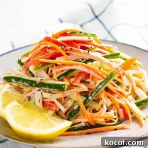Crunchy Kani Salad Recipe with Crab Sticks and Fresh Veggies 12 Kani salad made with crab stick, cucumber, and carrot tossed in a mayo dressing.