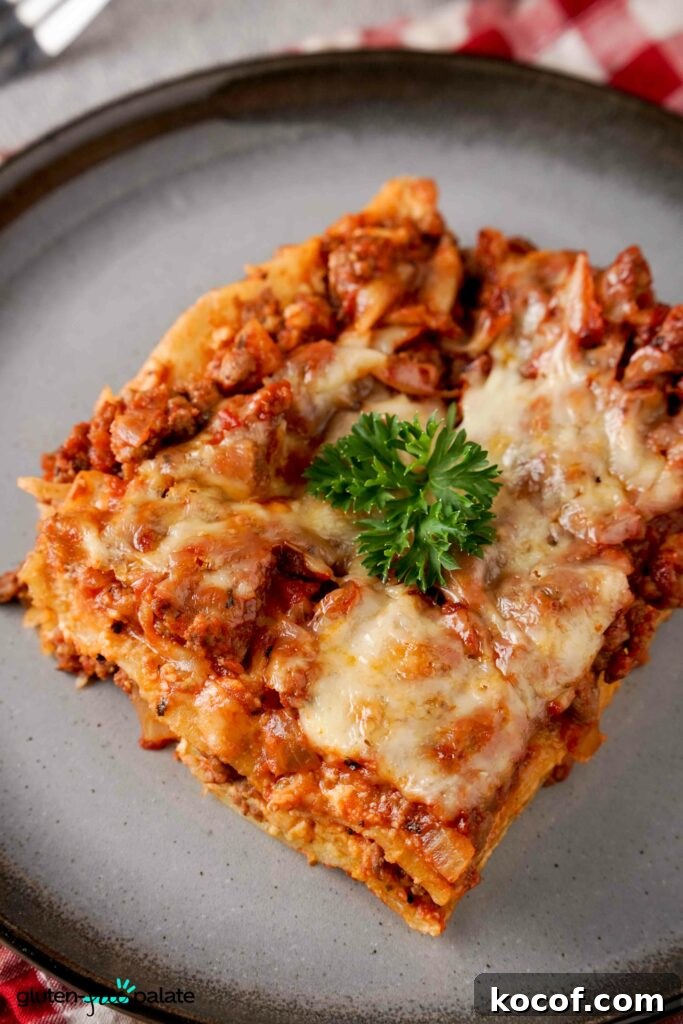 Gluten-Free Lasagna Made Faster: Time-Saving Shortcuts 4 Gluten-free lasagna in a plate.