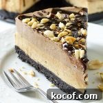 Peanut Butter Chocolate Cheesecake - No Bake Recipe - Featured Image