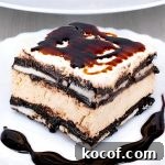 No Bake Salted Caramel Oreo Icebox Cake Recipe - Featured Image