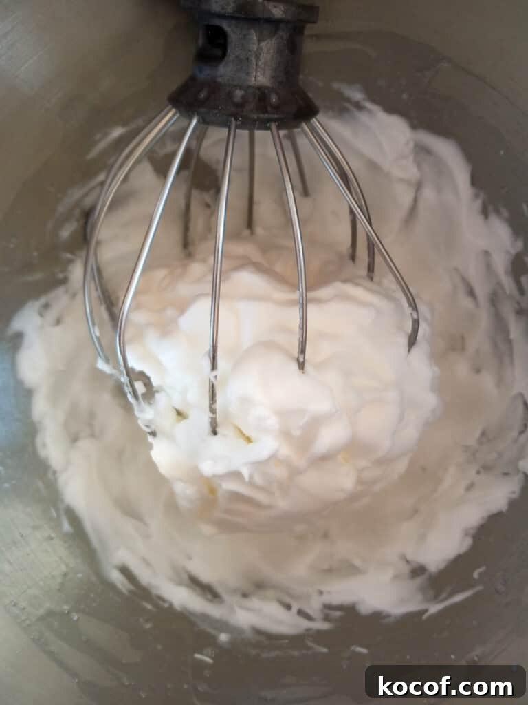 whipped egg whites.