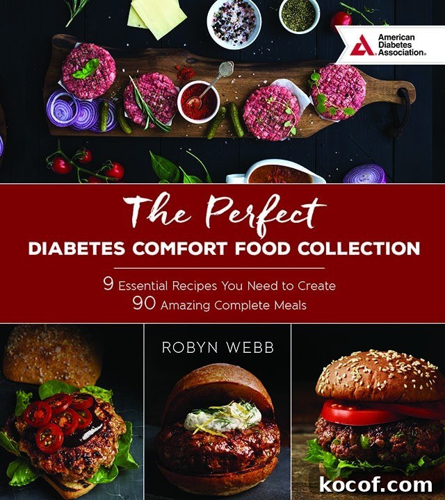 Lemon Asparagus Soup — Comforting Diabetes-Friendly Recipe 3 Cover of cookbook. Text reads: The Perfect Diabetes Comfort Food Collection. 9 essential recipes you need to create 90 amazing complete meals. Author: Robyn Webb.