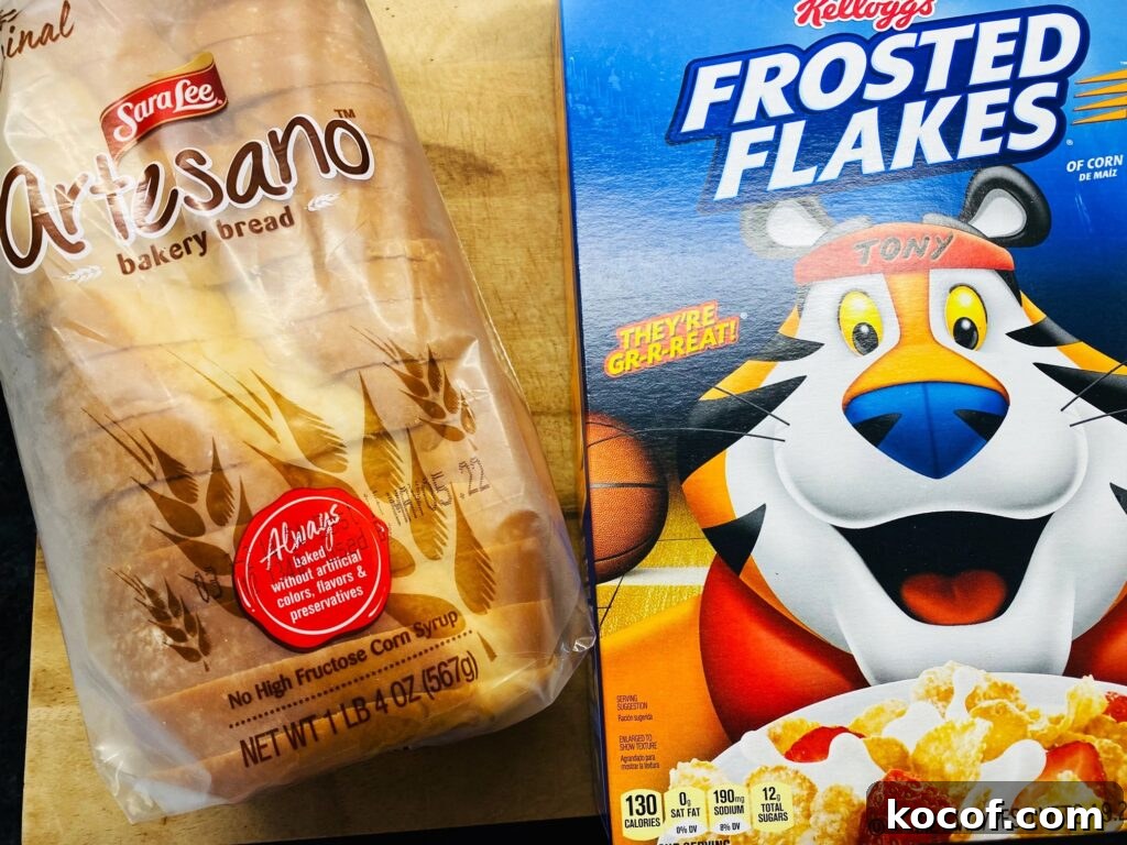 Blackstone Frosted Flake French Toast Recipe — Crispy Sweet Skillet Breakfast 2 bread and frosted flakes