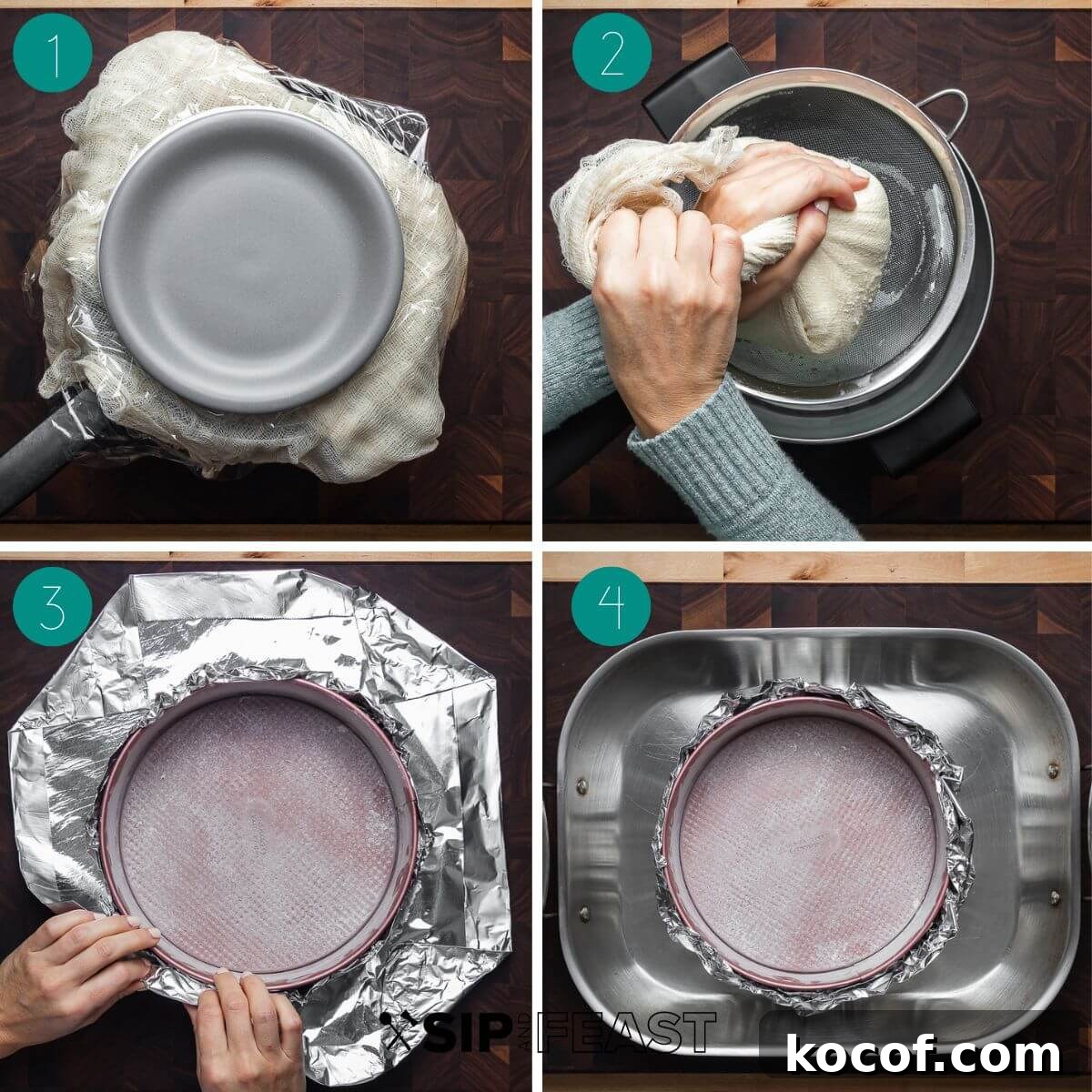 Authentic Italian Cheesecake Recipe: Classic Torta della Nonna Style 4 Italian cheesecake recipe process shot collage group number one.