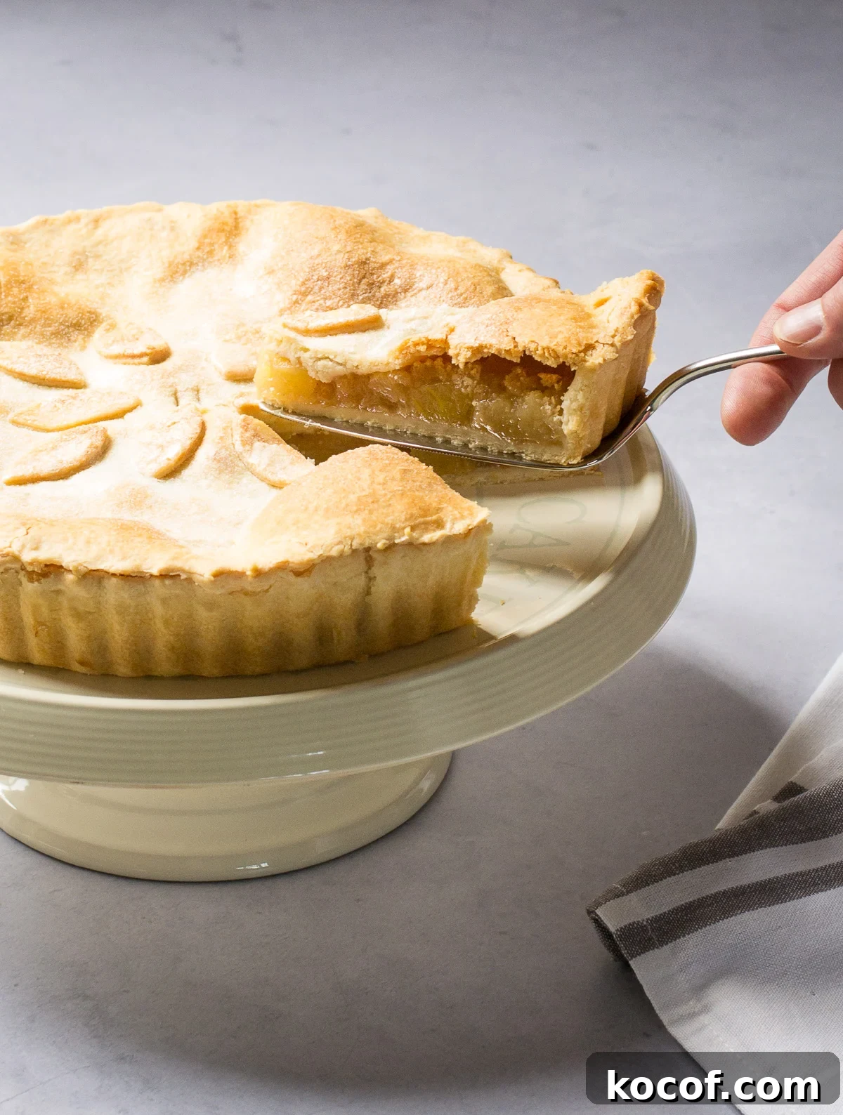 Serving a slice of Vegan Apple Pie