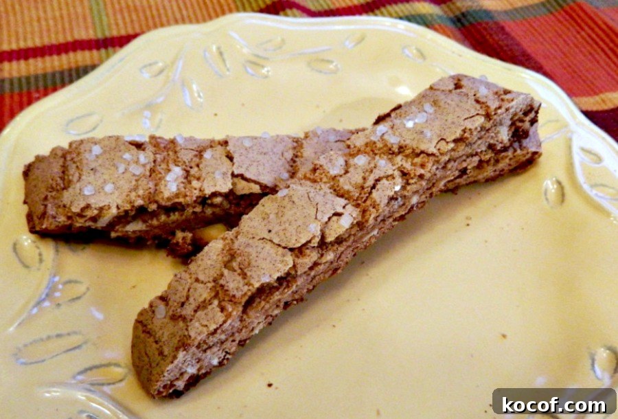 Cinnamon almond biscotti on plate
