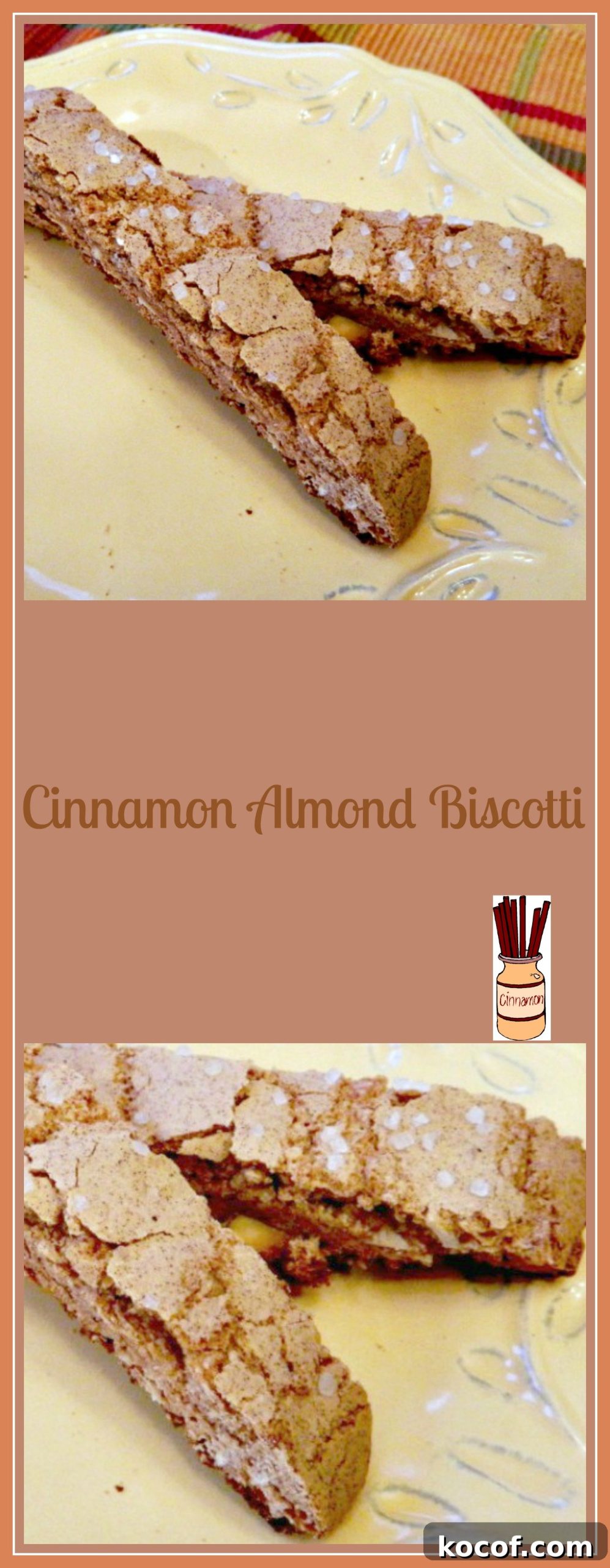 Sliced cinnamon almond biscotti