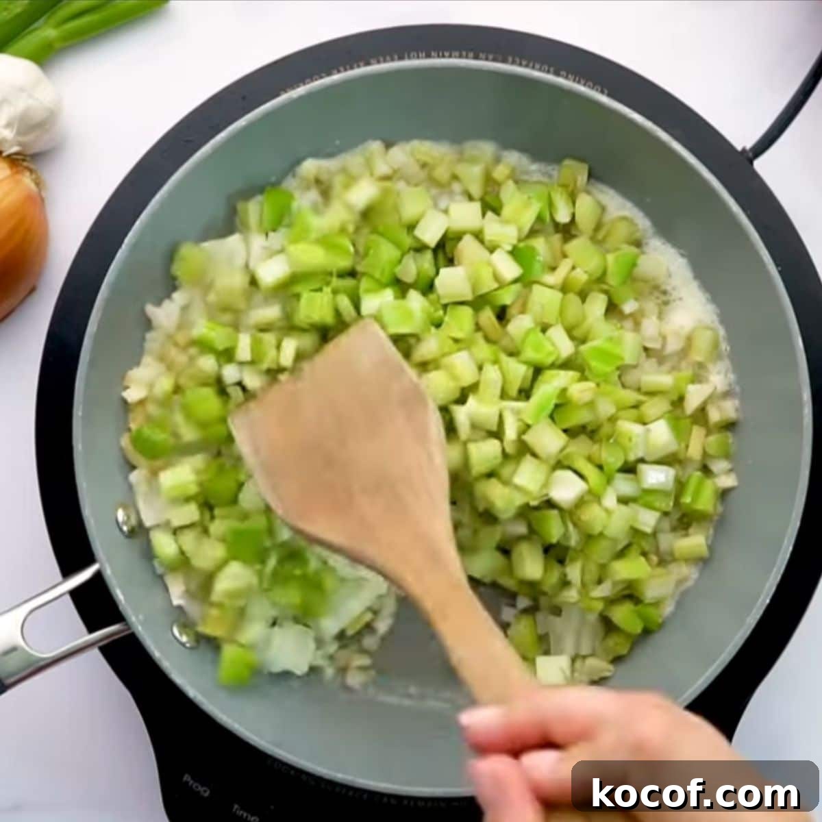sautéing celery and onion in butter