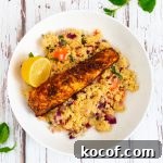 Moroccan Spiced Salmon in a bowl with couscous