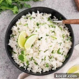 Cilantro Lime Rice Recipe: Flavorful Aromatic Side Dish 8 cilantro lime rice in a bowl from top