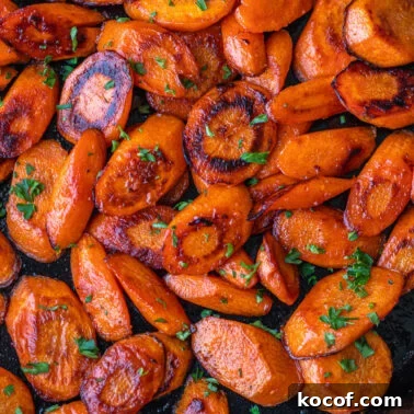 Crispy Pan-Fried Brussels Sprouts with Bacon and Garlic 11 Square image of cooked carrots.