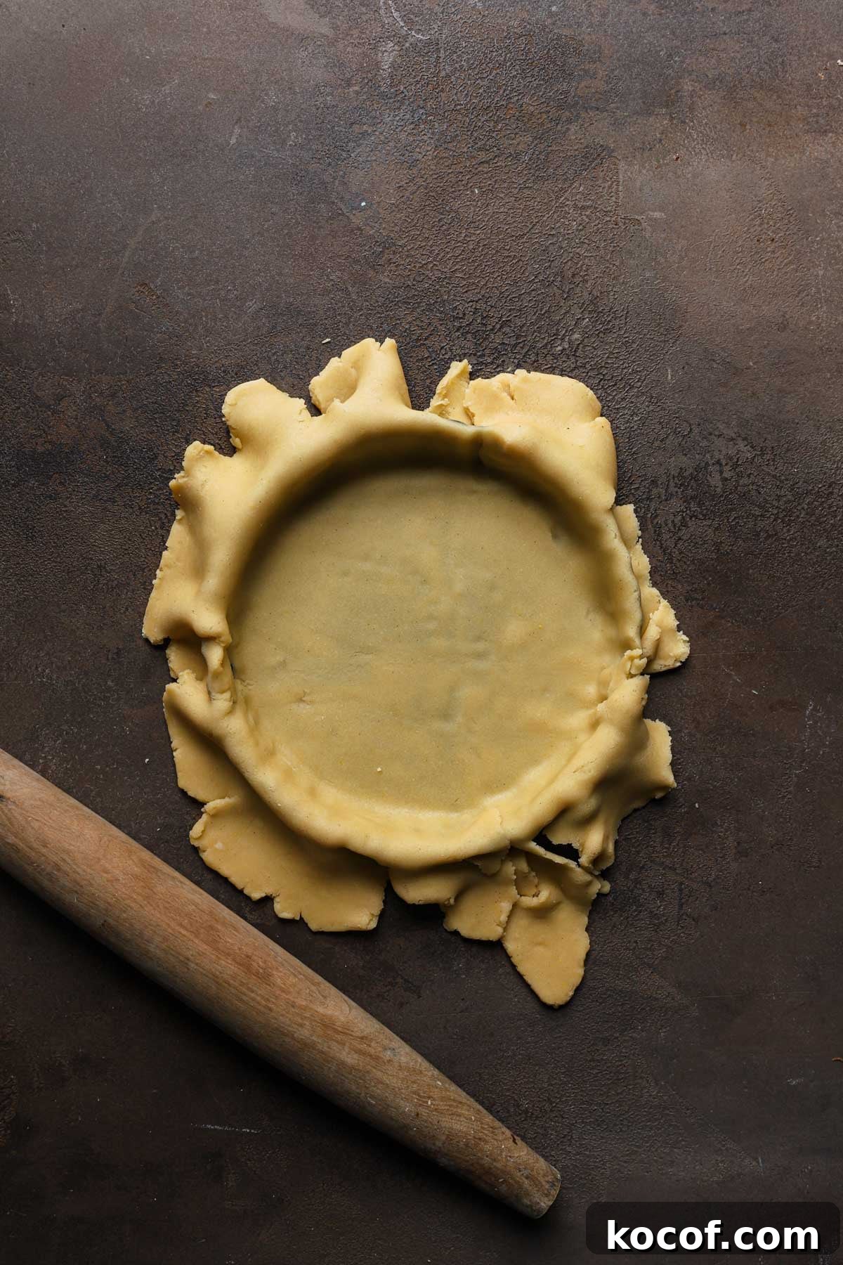 Italian Pasta Frolla Shortcrust Recipe for Tarts & Cookies 17 dough lines over a tart pan.