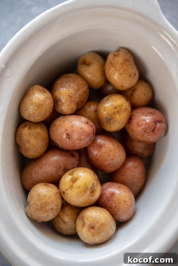 Creamy Dairy-Free Mashed Potatoes Recipe 5 whole baby potatoes in slow cooker