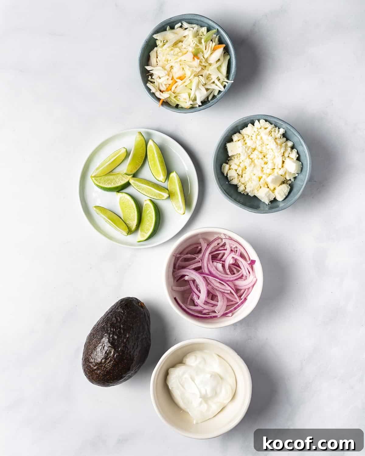 Topping ideas for air fryer fish tacos.