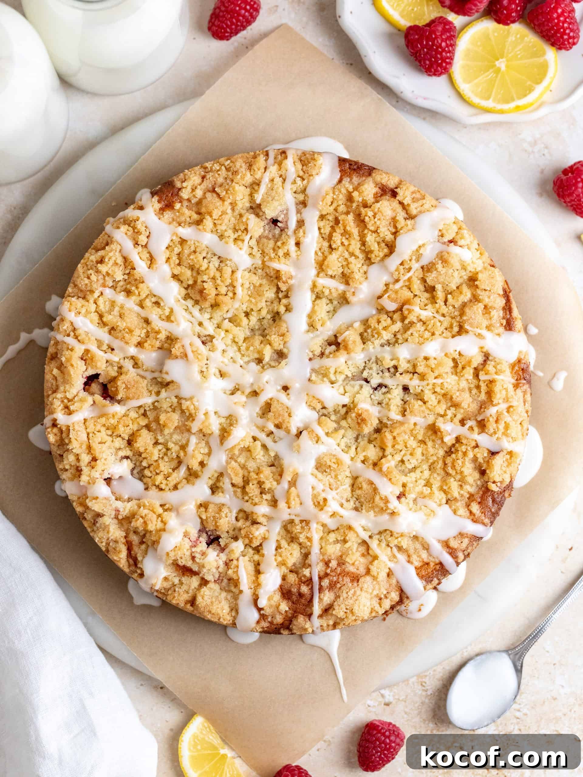 Raspberry Lemon Coffee Cake Recipe with Zesty Glaze 6 img 18117 5