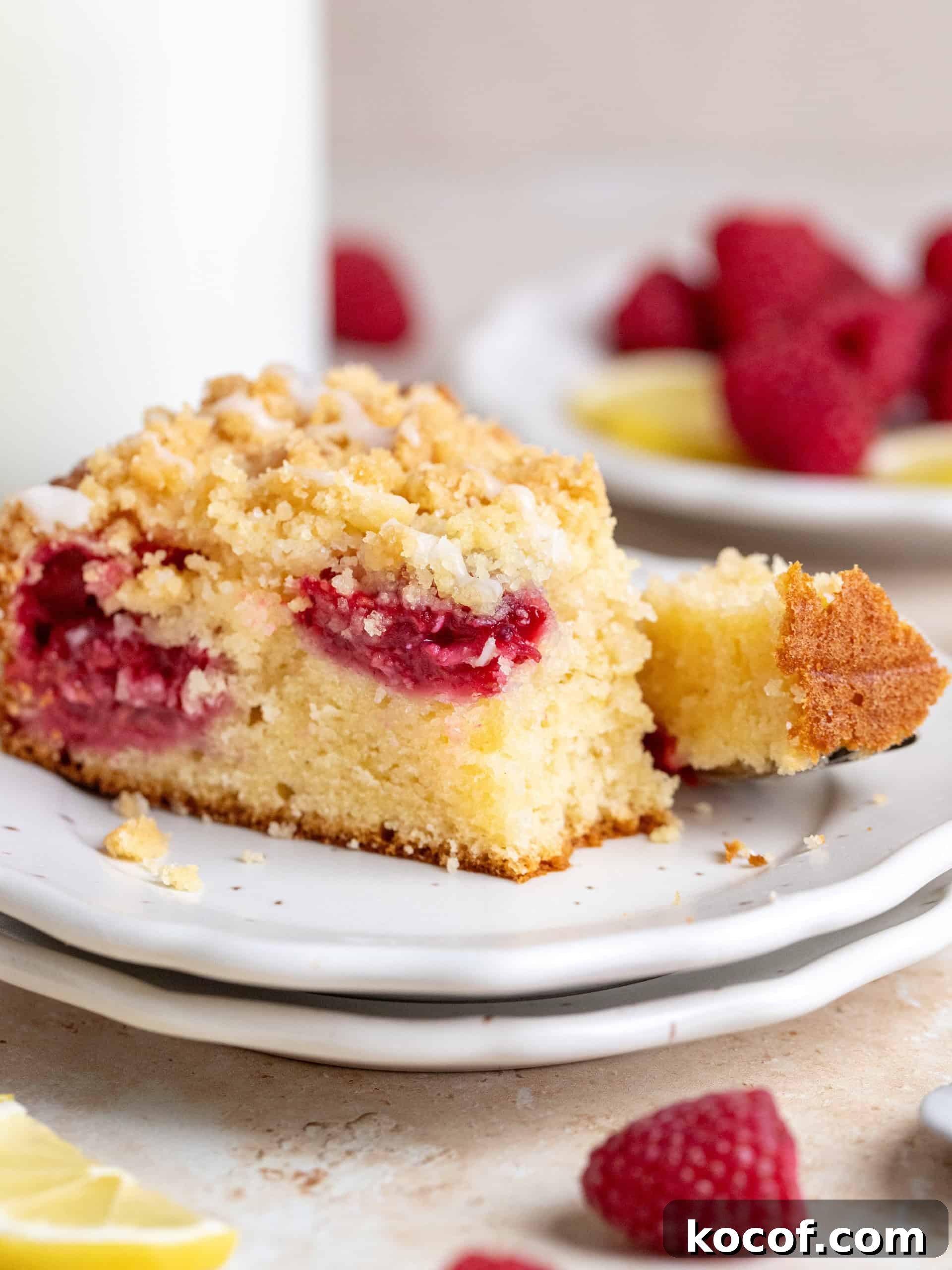 Raspberry Lemon Coffee Cake Recipe with Zesty Glaze 7 img 18117 6