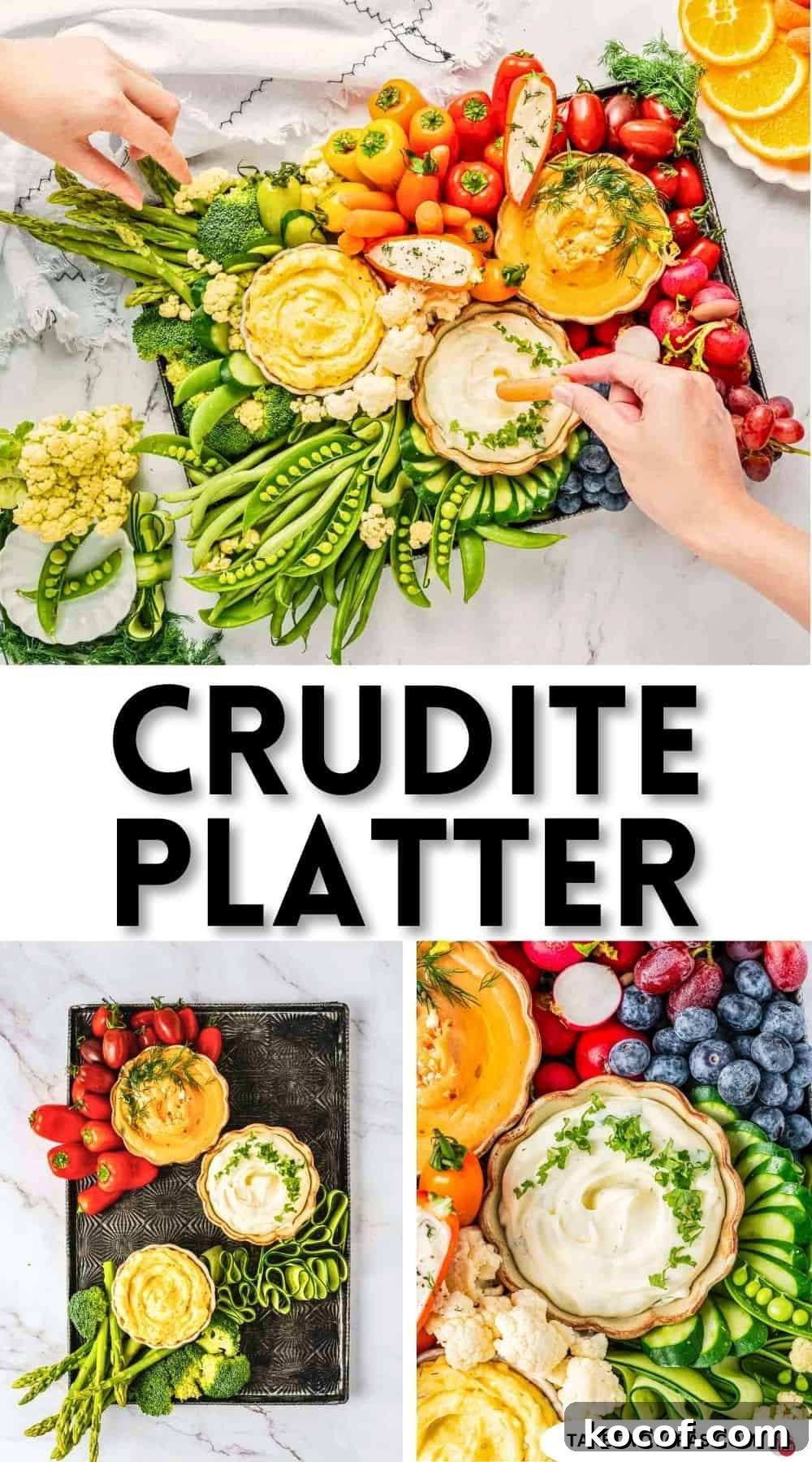 Pinterest pin image for crudites recipe