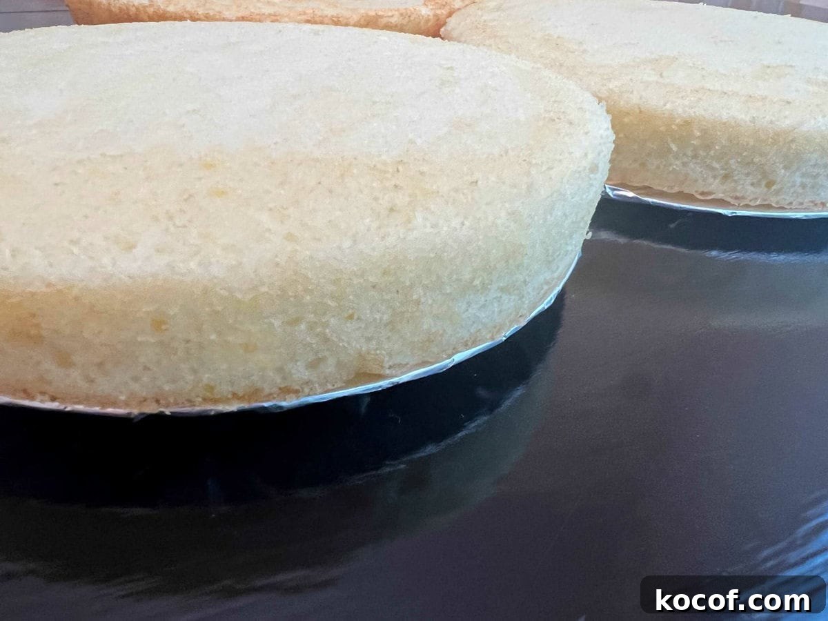 Three lemon mascarpone cake layers.