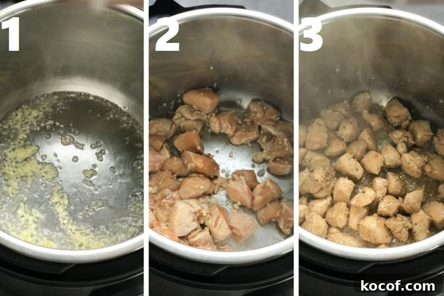 sauteing chicken in instant pot
