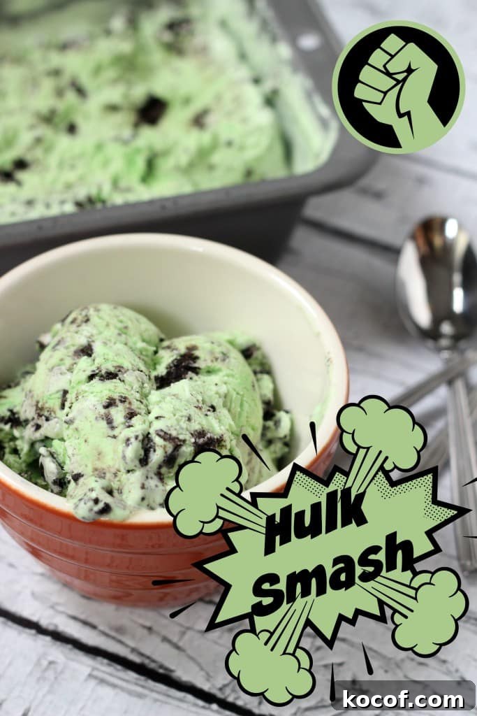 Mint Oreo "Hulk Smash" Ice Cream
