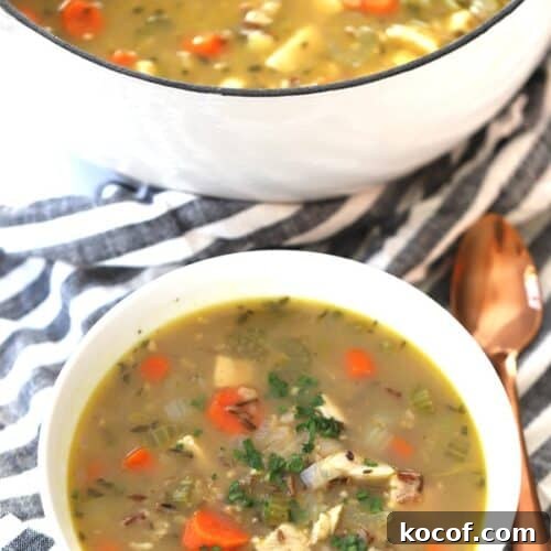 turkey soup with wild rice and leftover turkey