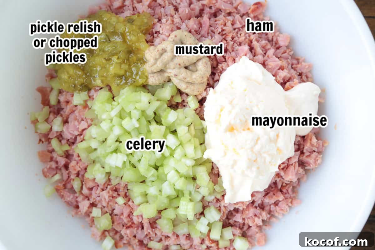 ingredients for ham salad