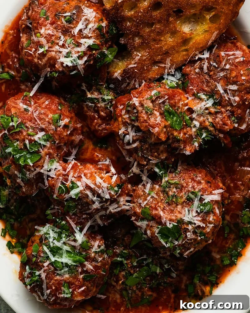 Italian Pecorino Meatballs in Marinara Sauce
