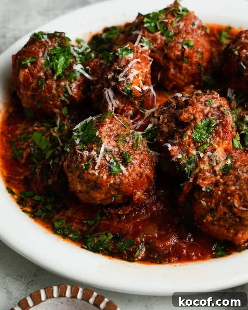 Italian Pecorino Meatballs in Marinara Sauce