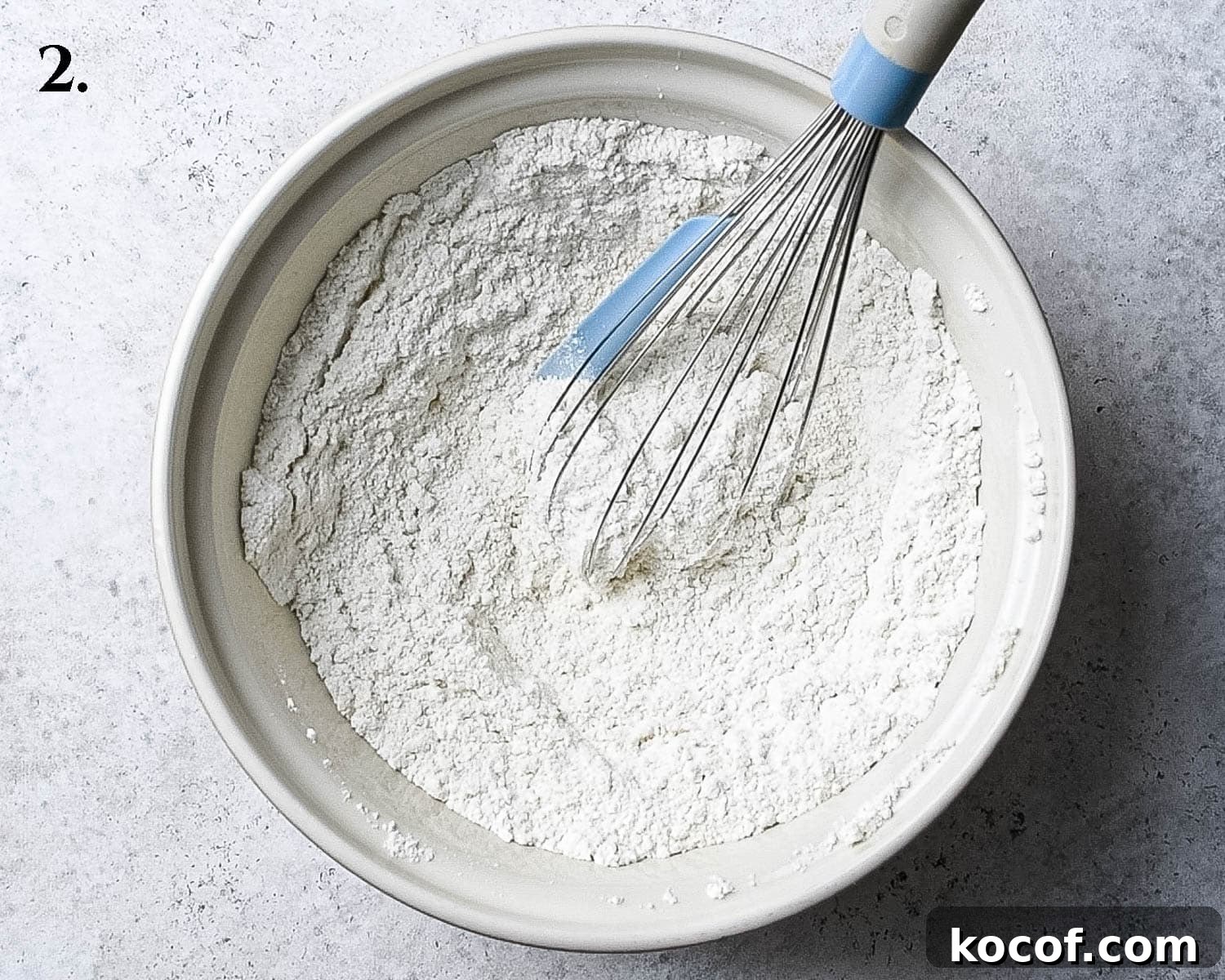 Step 2, the dry ingredients in a bowl.