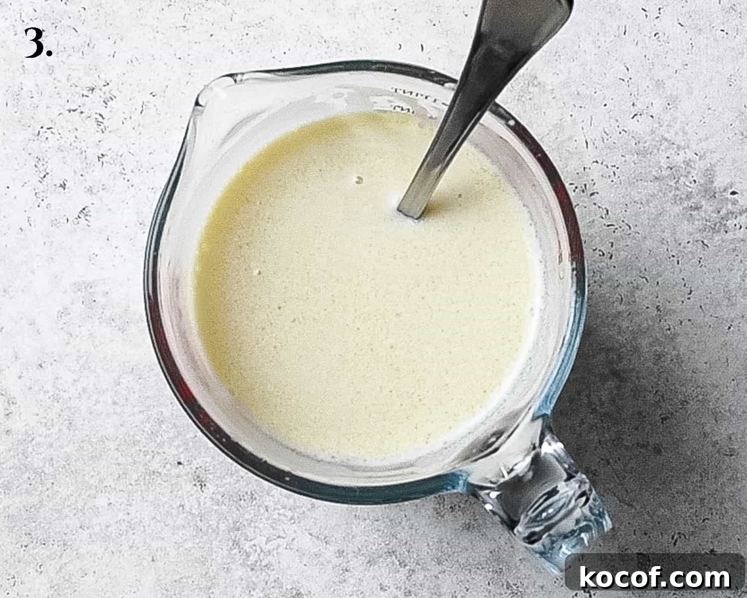Step 3, the wet ingredients in a jug.