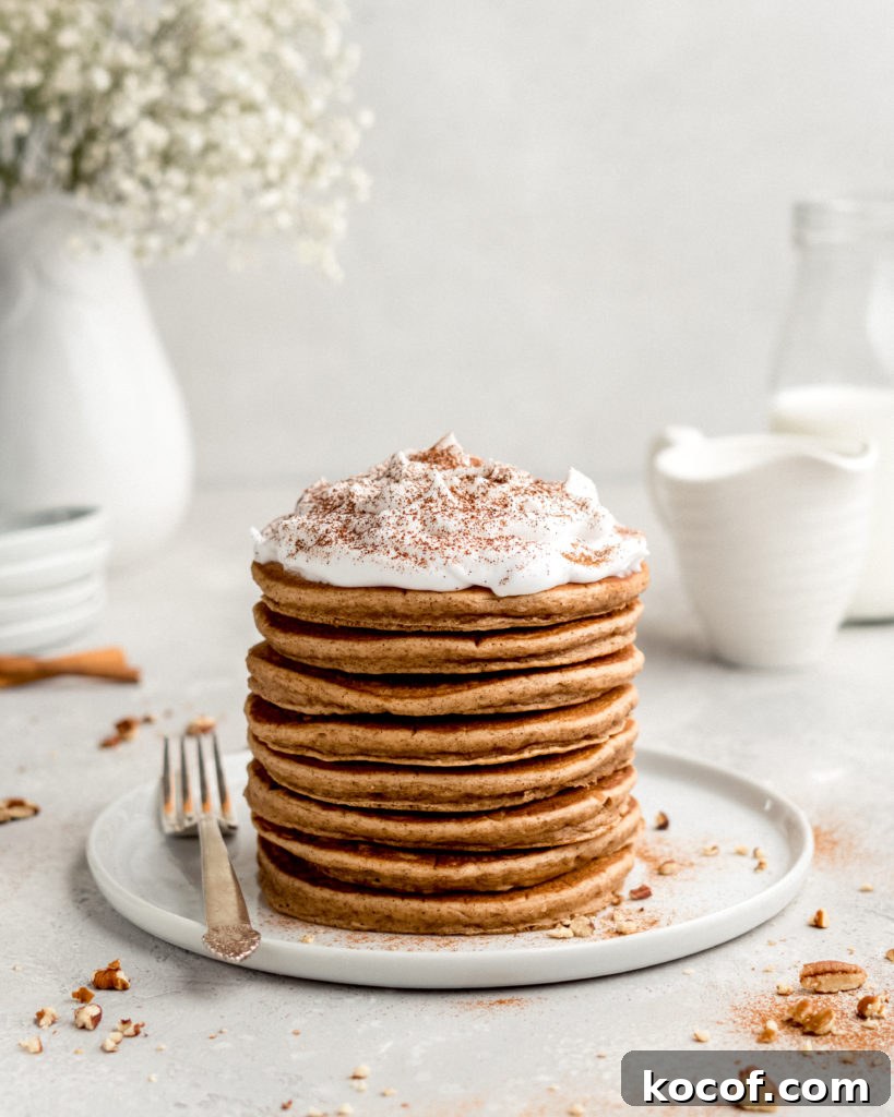 Cinnamon Bun Pancakes with Cream Cheese Frosting 3 These cinnamon pancakes are like dessert for breakfast!